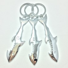 创意金属钥匙挂件 蓝鲨鱼钥匙扣钥匙圈活动小礼品定制