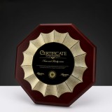 橡胶色实木奖牌定制定做金属授权牌木质荣誉证书企业周年礼品