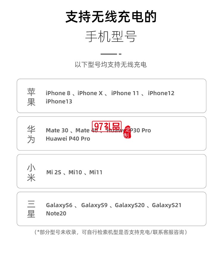 无线充电器适用于苹果13手机快充专用桌面充电底座定制公司广告礼品