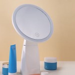 台式化妆镜带灯 桌面旋转调光智能补光梳妆镜,定制公司广告礼品