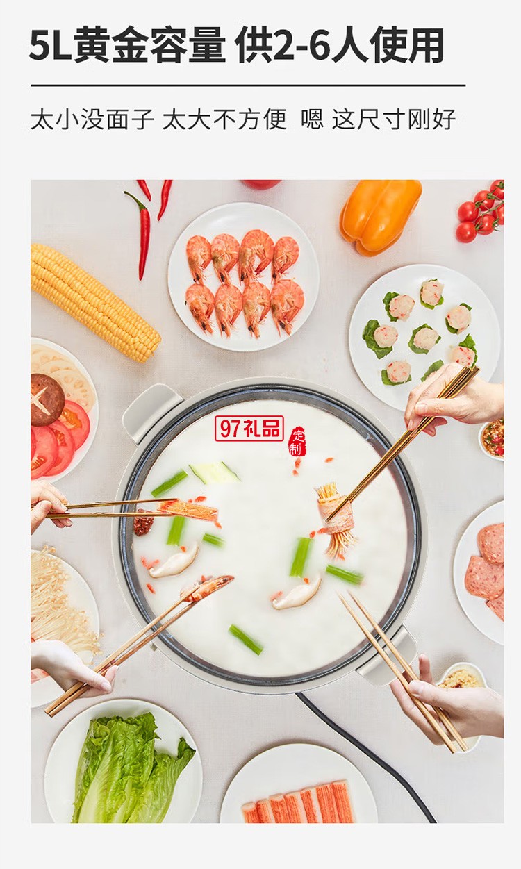 九阳电火锅涮肉一体锅多功能电煮锅 HG50-E16定制公司广告礼品