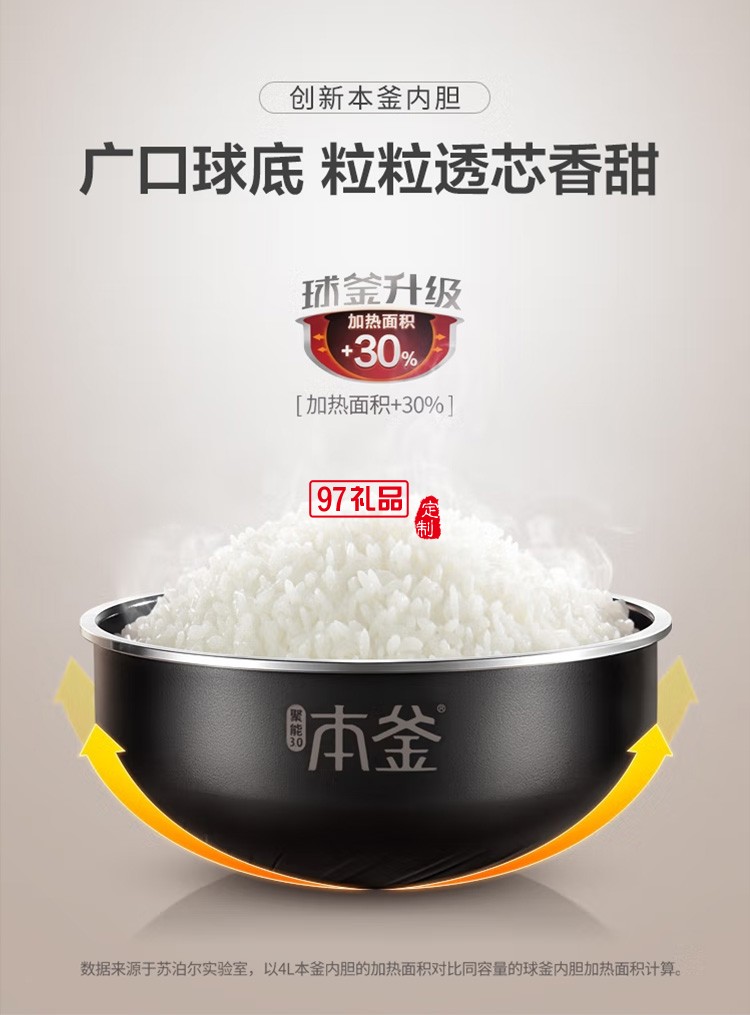 苏泊尔电饭煲聚能本釜内胆IH电磁柴火饭SF40HC60定制公司广告礼品