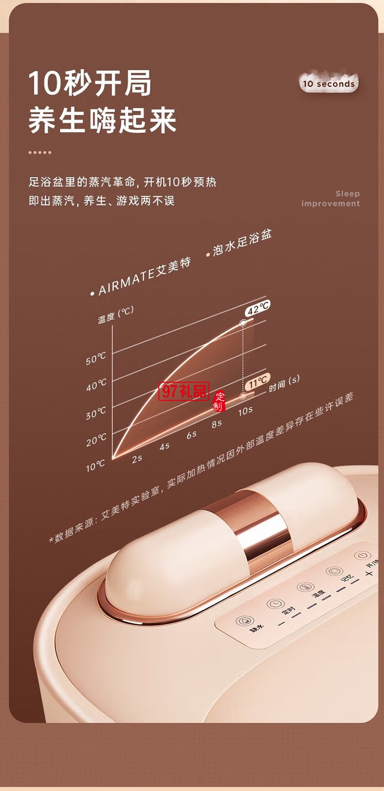 艾美特 蒸汽足浴盆GT04-A01-F定制公司广告礼品