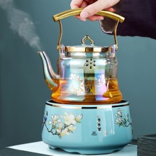 陶瓷电陶炉煮茶炉家用茶炉茶具玻璃烧水壶蒸茶壶全自动煮茶器套装