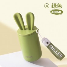 迪乐贝尔星愿兔高颜值水杯316不锈钢可爱女生便携保温杯