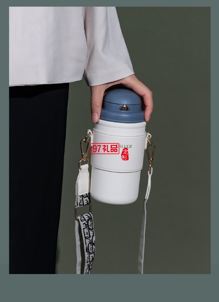 迪乐贝尔高颜值大容量带吸管保温水杯学生便携随手杯不锈钢咖啡杯