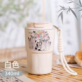 迪乐贝尔保温杯316不锈钢大容量女生熊猫保温杯学生便携杯