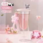迪乐贝尔熊猫樱花保温杯大容量316不锈钢水杯倒水盖杯子 女生水杯