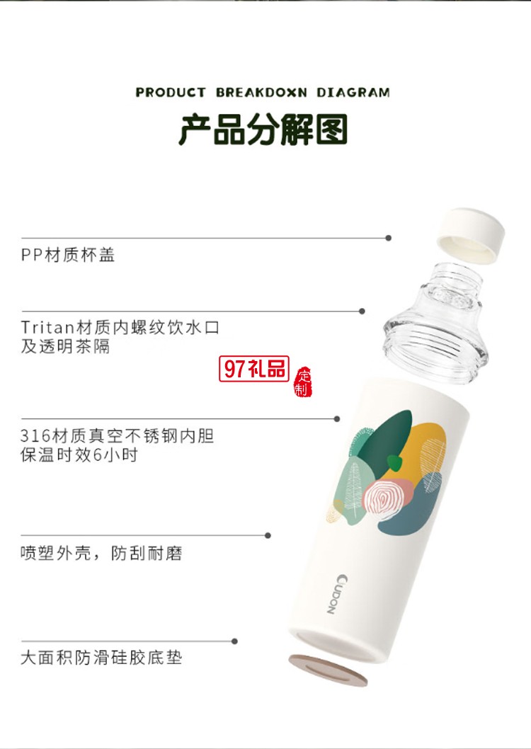 贝特系列-冶萃冷OUDON便携运动冷萃杯 冷泡杯 泡茶用便携随行杯  