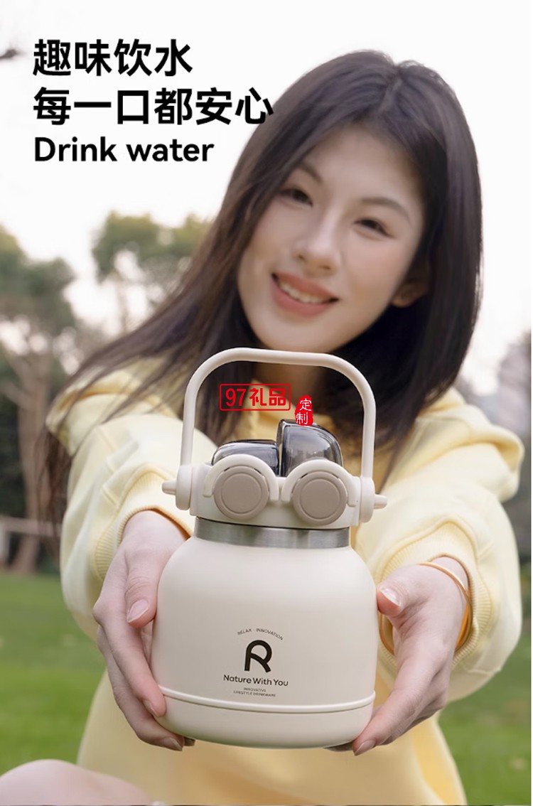 乐序rano316不锈钢保温杯大容量女生高颜值保温壶抹茶曲奇