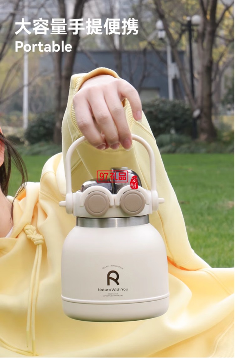乐序rano316不锈钢保温杯大容量女生高颜值保温壶抹茶曲奇