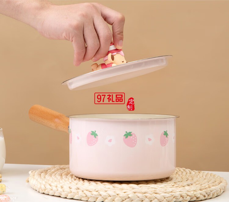 so.home泰迪珍藏珐琅奶锅搪瓷辅食煲汤煮奶大容量奶锅