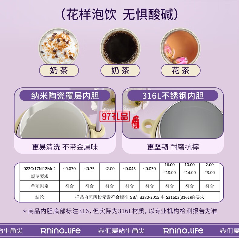 独角犀Rhino.life【梦幻星辰】系列 高颜值双饮吸管杯女神杯