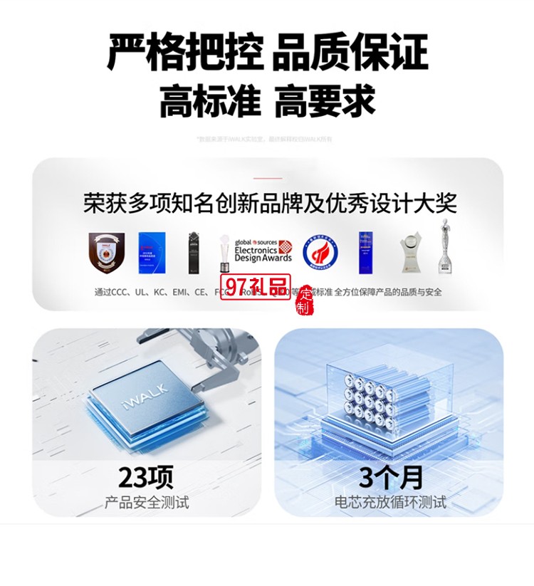 4500毫安15W 快充尾插移动电源