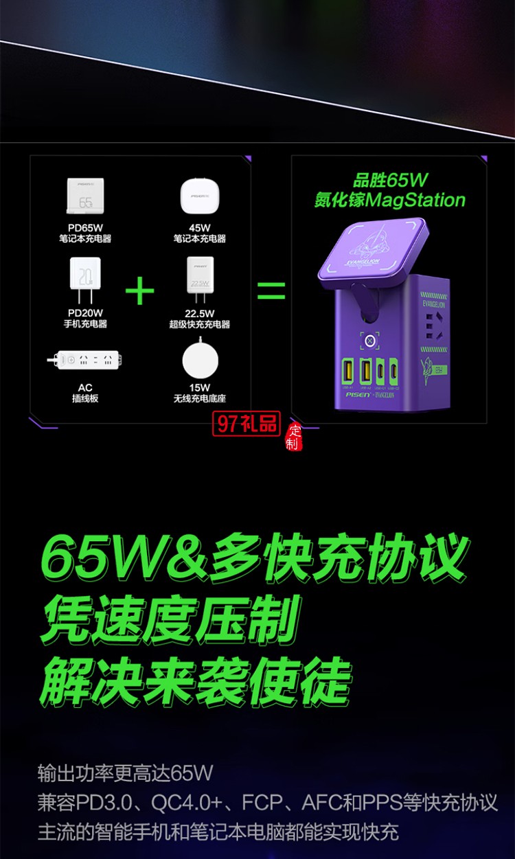 5W氮化镓三合一磁吸桌面充