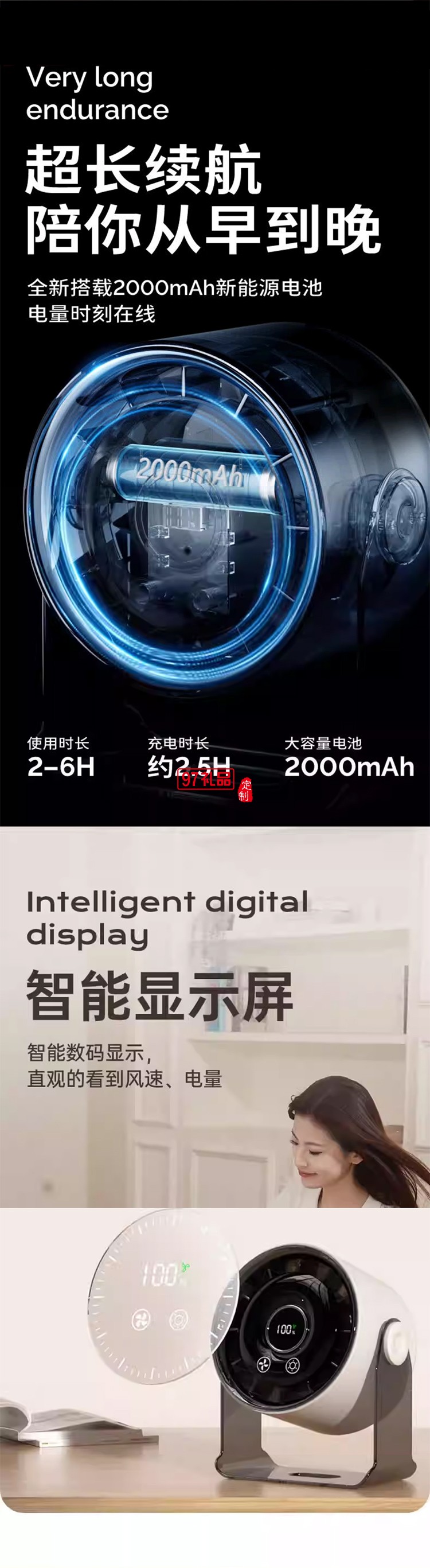 台式壁挂空气循环扇QYF018