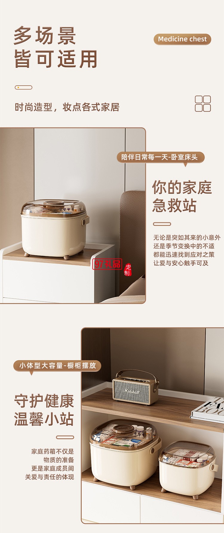 家庭小药箱儿童药品药物收纳盒家用医药箱便携医疗急救箱迷你药盒