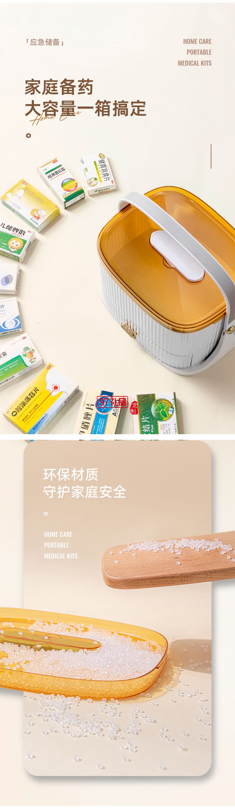 家用便捷式药箱急救箱大容量药品医疗箱分格手提医药箱杂物盒
