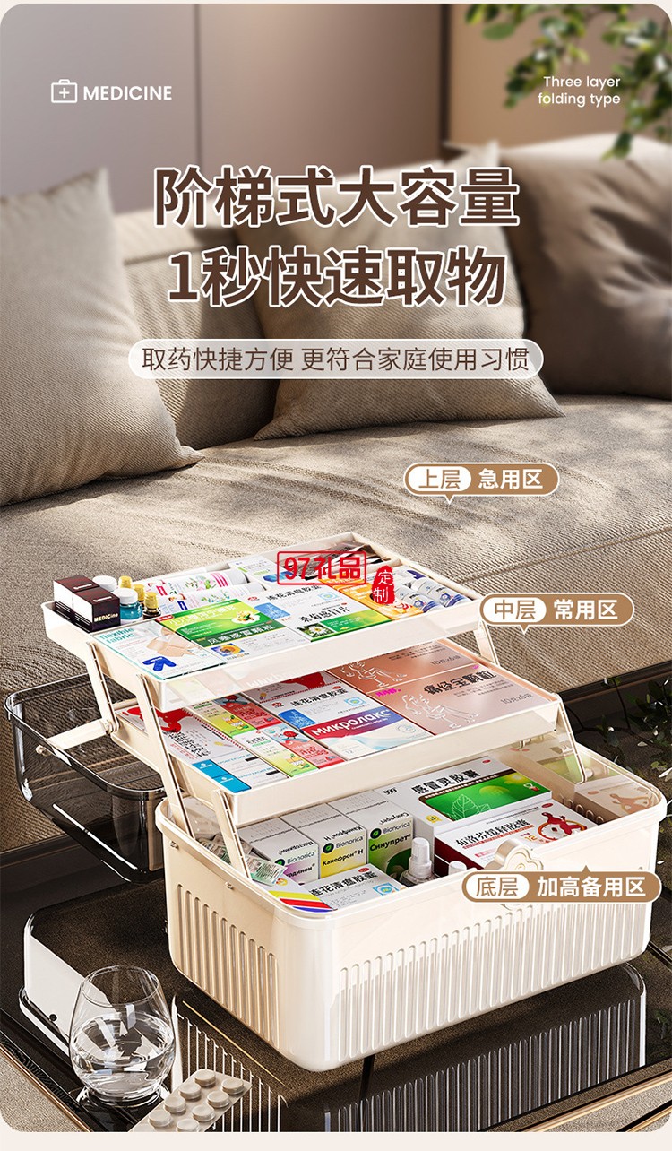 药箱家庭装大号医药箱家用药品收纳盒药物医疗大容量装药手提急救