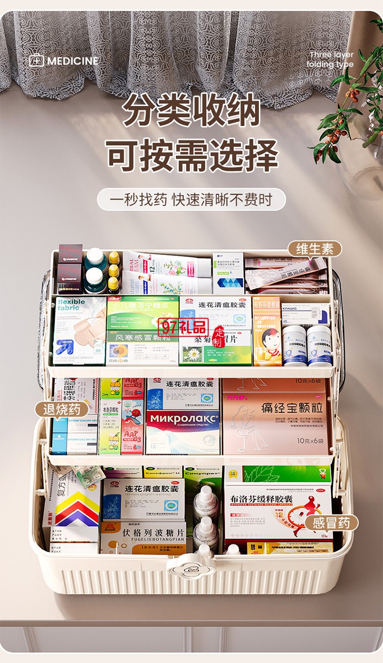 药箱家庭装大号医药箱家用药品收纳盒药物医疗大容量装药手提急救