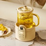 康宁迷你养生壶养生杯全玻璃小型电炖杯电热杯煮花茶壶烧水壶 办公室热牛奶