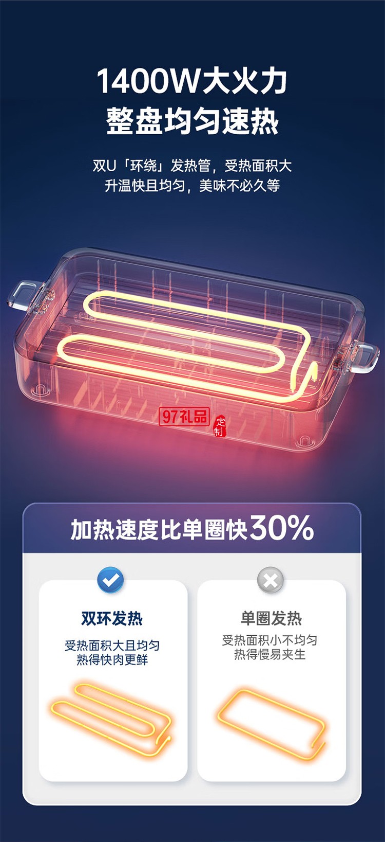 七彩叮当（QICAIDINGDANG）多功能电烤盘-米白色 KP01-