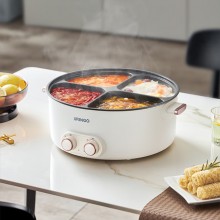 七彩叮当鸳鸯锅四宫格大容量速沸多用途锅电煮锅多功能锅分体家用电热锅火锅