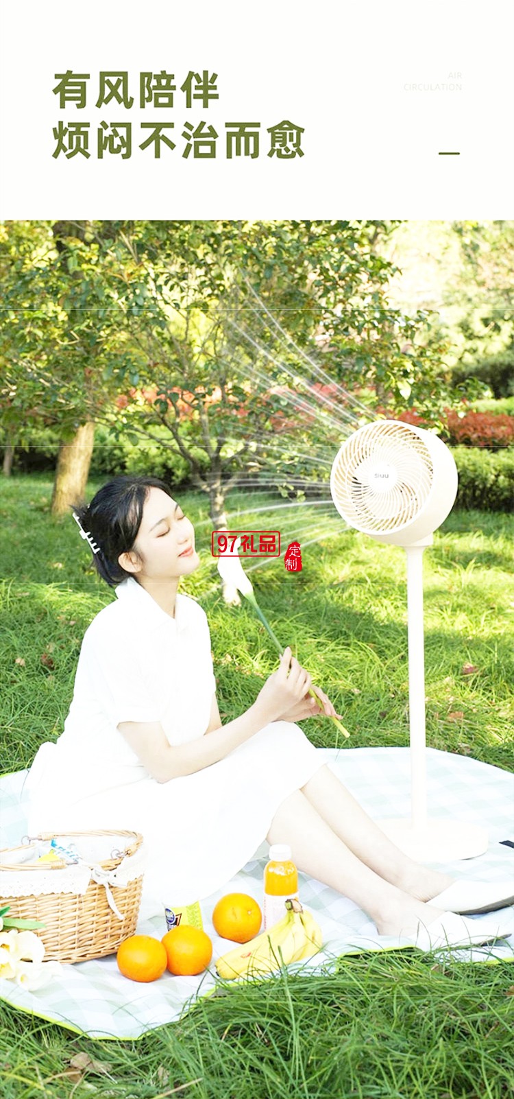 西佑空气循环扇电风扇家用落地扇低音遥控立式涡轮台式扇 爵士咖摇控款