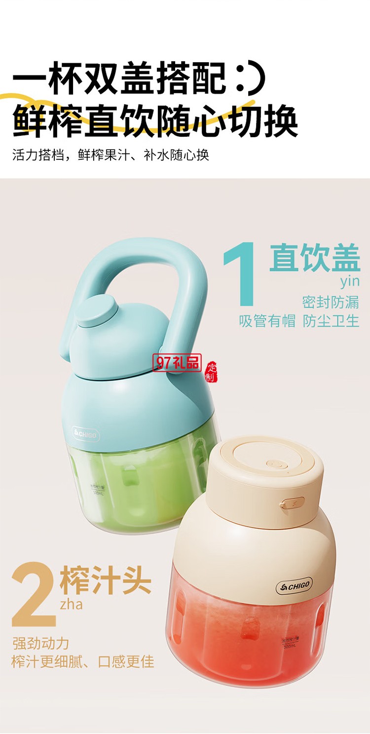 志高榨汁杯 家用便携小型榨汁机 户外随行碎冰果汁杯