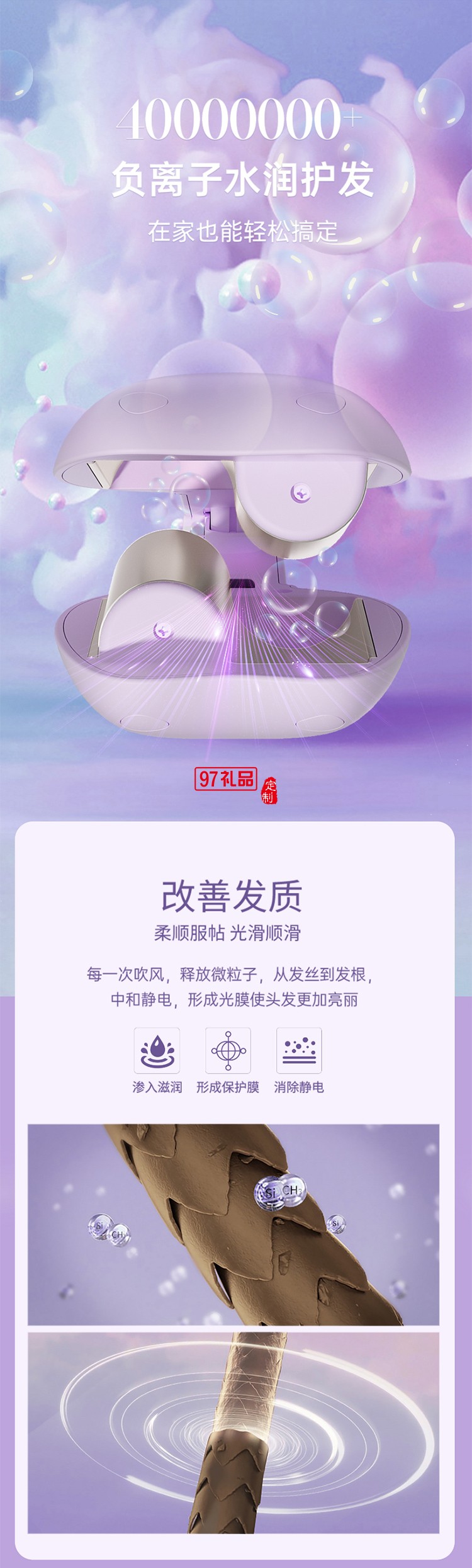 志高蛋卷卷发棒蛋蛋卷负离子夹板水波纹持久定型大卷神器法式猫爪羊毛卷