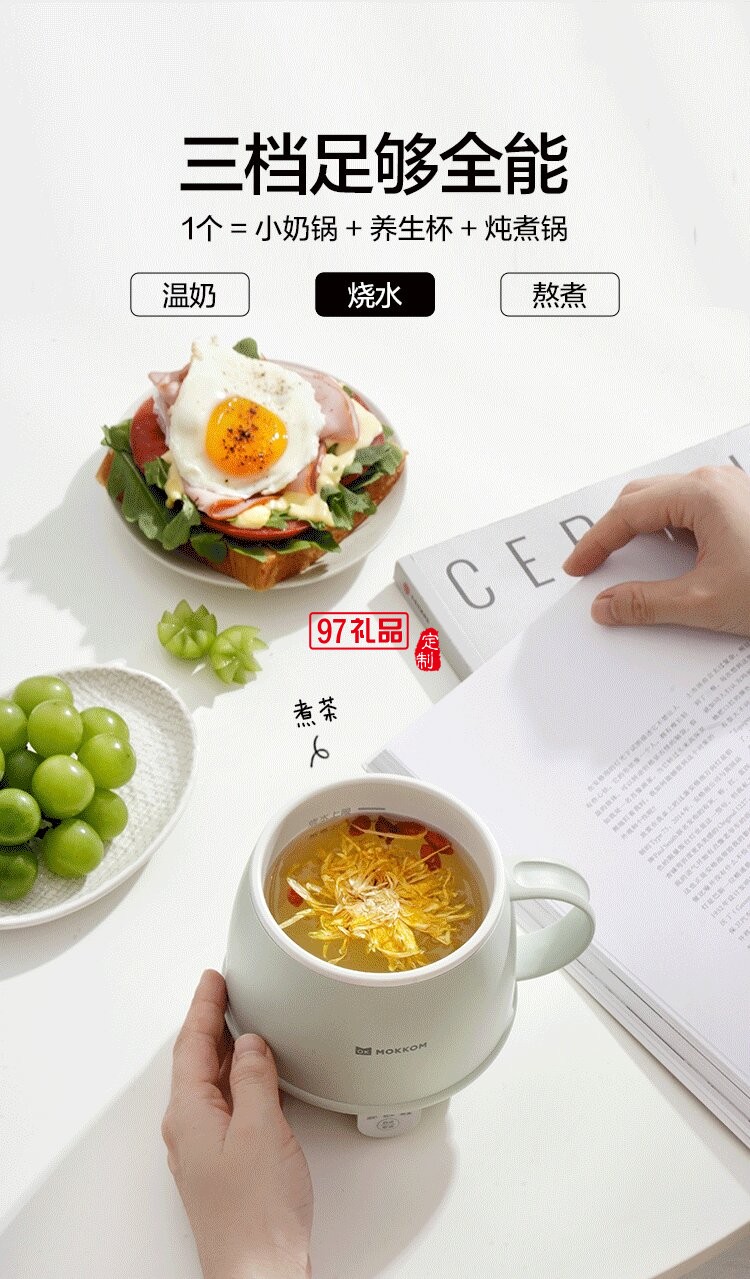 养生壶 热牛奶杯 办公静音养生杯0.5L 煮茶花茶银耳 热牛奶神器烧水