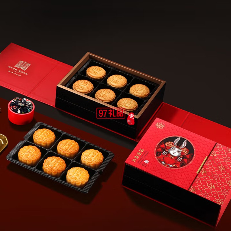 中秋礼品福利苏式月饼 富贵吉祥月饼礼盒600g