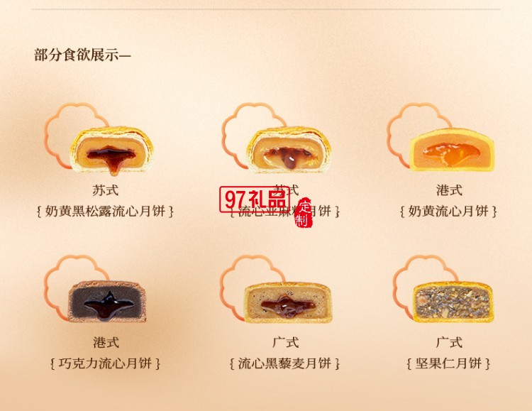 鲜品屋中秋礼盒1.06kg鲜品颂月奶黄流心月饼中秋节送礼长辈