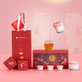 桂香盈壶彩釉中秋茶具礼盒月满团圆图案 陶瓷壶杯套装 送长辈礼品装