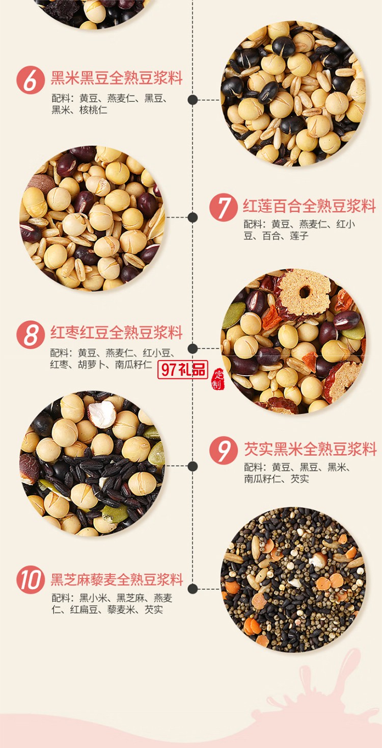 燕之坊30日五谷豆浆料包全熟黄豆破壁机豆浆粉原料中秋节礼盒65g