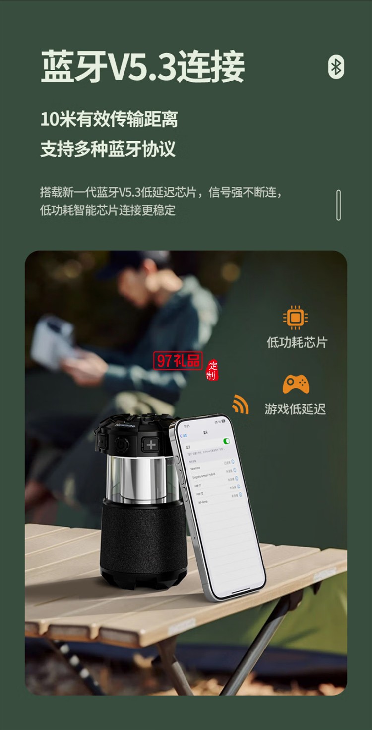 无线蓝牙音箱户外露营便携音响电脑高音质重低音炮环绕露营小音响立体苹果华