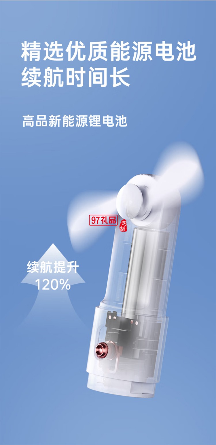 暴走【口袋风扇】手持小风 多功能随身便携可充电轻音3档大风力户外办公室